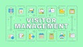 Visitor management green word concept