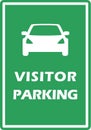 Visitor parking sign. Car garage board. Gest automobile park area. Flat green color vector. Royalty Free Stock Photo