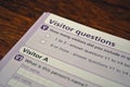 Visitor questionaire Royalty Free Stock Photo