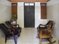 Visitor`s room in front of the Ayurvedic doctor`s office in Kerala Royalty Free Stock Photo