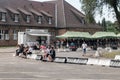 Visitor services desk of Nazi German Auschwitz concentration camp