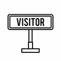 Visitor Sign Outline Vector Royalty Free Stock Photo