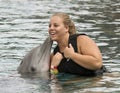 A Visitor to Dolphinaris, Arizona, Gets a Dolphin Kiss