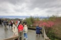 visitor view the Thousand Island Lake in cloudy day, adobe rgb