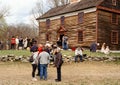 Visitors and actors gather around the historic Captain William Smith house 2