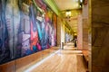 Visitors admiring the murals at the Palacio de Bellas Artes in Mexico City