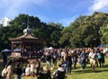 Visitors in Albert park in Auckland - New Zealand Royalty Free Stock Photo