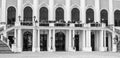 Visitors on balcony at Schonbrunn Castle