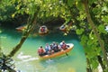 Visitors Boating in Martvili Canyon Natural Monument, Inchkhuri Village Georgia