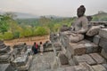 Visitors at Borobudur temple. Magelang. Central Java. Indonesia Royalty Free Stock Photo