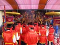 Visitors burning incense ceremony at Con Son Pagoda