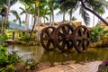 Sugar cane mill wheels Maui Plantation Hawaii Royalty Free Stock Photo