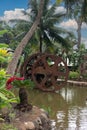 Sugar cane mill wheels Maui Plantation Hawaii Royalty Free Stock Photo