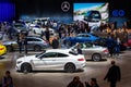 Visitors and cars at the Brussels Autosalon 2020 Motor Show