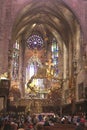 Visitors in Cathedral Santa Maria (La Seu) in Palma, Majorca