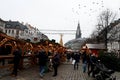 VISITORS AT CHRISTMAS MARKET IN COPENHAGEN Royalty Free Stock Photo