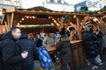 VISITORS AT CHRISTMAS MARKET IN COPENHAGEN Royalty Free Stock Photo