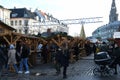 VISITORS AT CHRISTMAS MARKET IN COPENHAGEN Royalty Free Stock Photo