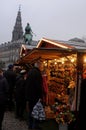 VISITORS AT CHRISTMAS MARKET IN COPENHAGEN Royalty Free Stock Photo