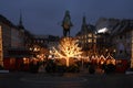 Visitors at Christmas market at hojbro plads in Copenhagen Royalty Free Stock Photo