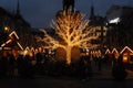 Visitors at Christmas market at hojbro plads in Copenhagen