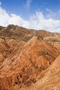 Visitors and Colorful Danxia landform in Zhangye city, China