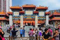 Devotees and visitors at wong tai sin temple in hong kong