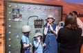 Visitors enjoy modern military communications at the army exhibition `Our IDF`