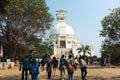 Visitors enjoying at dhauli temple Royalty Free Stock Photo