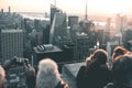 Visitors enjoying Manhattan view - New York