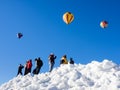 Visitors enjoying the sight of hot air balloons taking off during Winthrop Balloon Festival