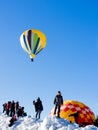 Visitors enjoying the sight of hot air balloons taking off during Winthrop Balloon Festival