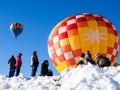 Visitors enjoying the sight of hot air balloons taking off during Winthrop Balloon Festival