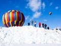 Visitors enjoying the sight of hot air balloons taking off during Winthrop Balloon Festival