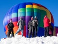 Visitors enjoying the sight of hot air balloons taking off Royalty Free Stock Photo