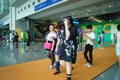 Visitors enter the exhibition hall, in Shenzhen animation festival activities