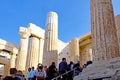 Visitors Entering The Propylaea on the Acropolis, Athens, Greece