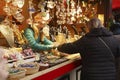 Visitors explore the small craft shops