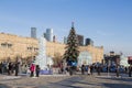 Visitors of the festival `Moscow Ice` on Poklonnaya hill, Moscow,