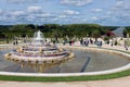 Visitors in garden Palace Versailles in Paris, France Royalty Free Stock Photo