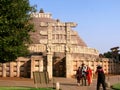 Visitors at the great buddhist stupa sanchi, India Royalty Free Stock Photo