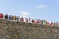 Visitors of the Historic weapon demonstration in Castillo de San Marcos in St. Augustine