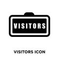 Visitors icon vector isolated on white background, logo concept