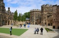 Visitors inside grounds of Lancaster Castle