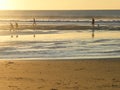 Visitors at Land`s End, Oregon Coast, at sunset Royalty Free Stock Photo