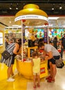 Visitors at the LEGO Minifigure Factory at newly opened LEGO flagship store on Fifth Avenue in Manhattan