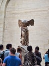 Visitors and Nike of Samothrace, Louvre Museum, Paris, France