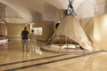 Visitors observing indian tent at Museum of the Americas room- Madrid, Spain