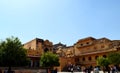 Visitors at old castle of amer, outskirt Jaipur Rajasthan India