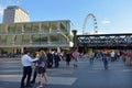 Visitors outside the Southbank Centre, Festival Terrace with Lon Royalty Free Stock Photo